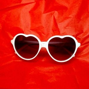 White Heart Shaped Sunglasses
